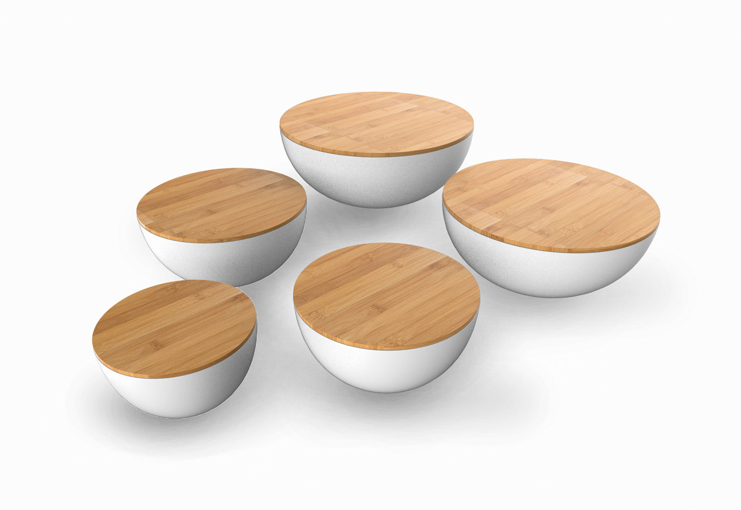 5 pcs Mixing Bowl With Bamboo Lids