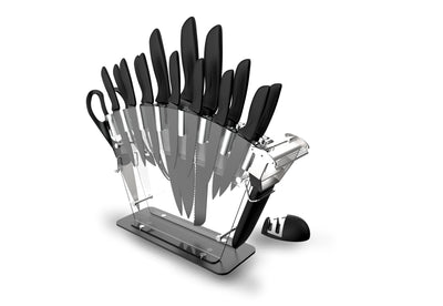 16 Piece Knife Set With Clear Arcrylic Knife Holder
