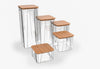 5pcs  Acrylic & Bamboo Lid Pantry Storage Container Set