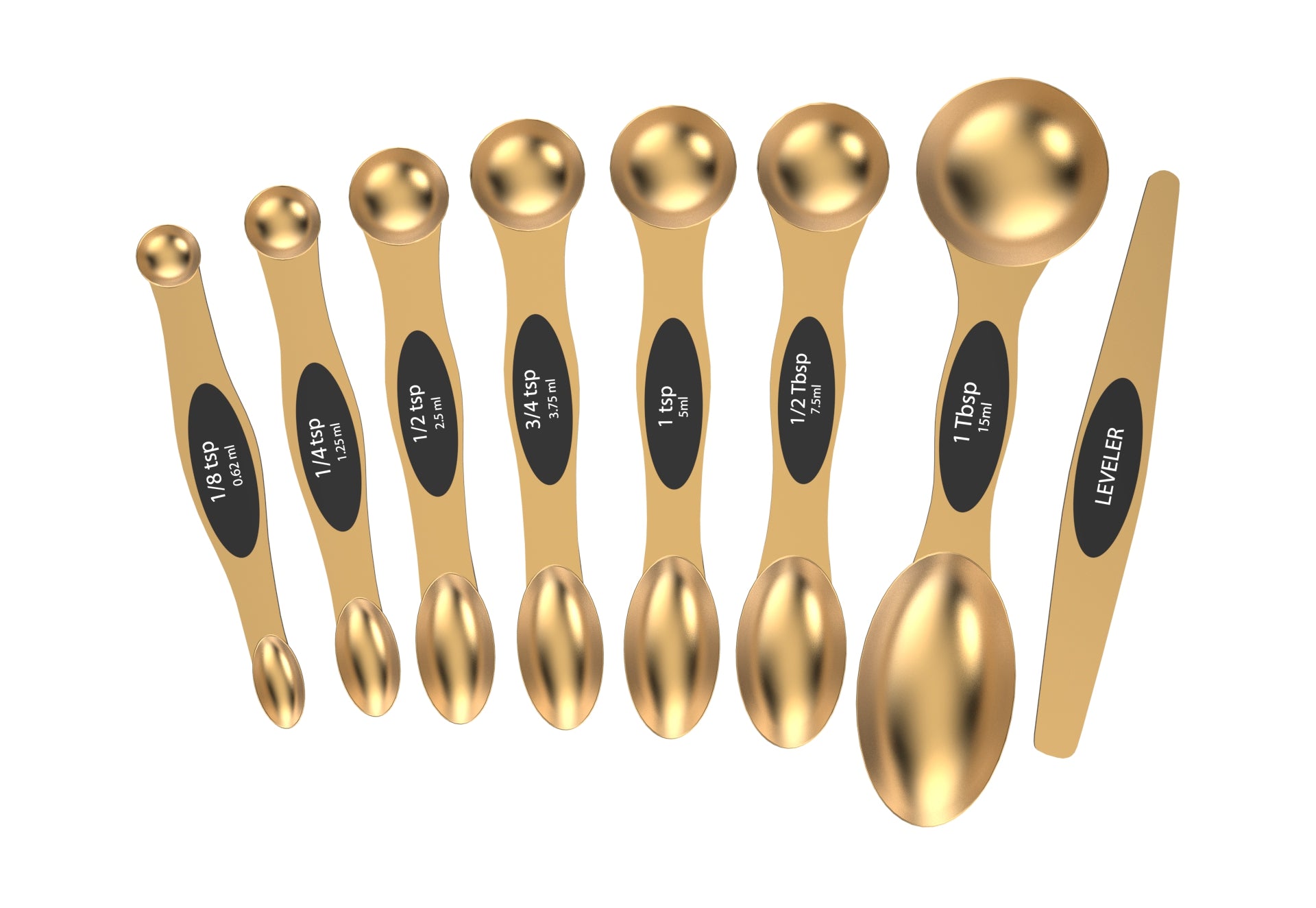 Brass Magnet Measuring Spoon Set