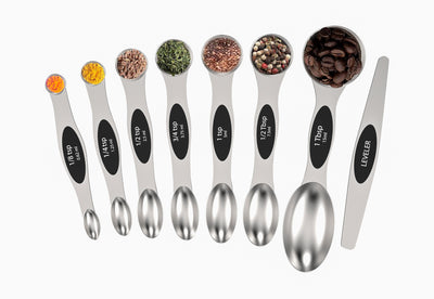 Silver Magnet Measuring Spoon Set Silver / Brass Gold