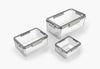3pc Rectangle Storage Container White Locking Lid