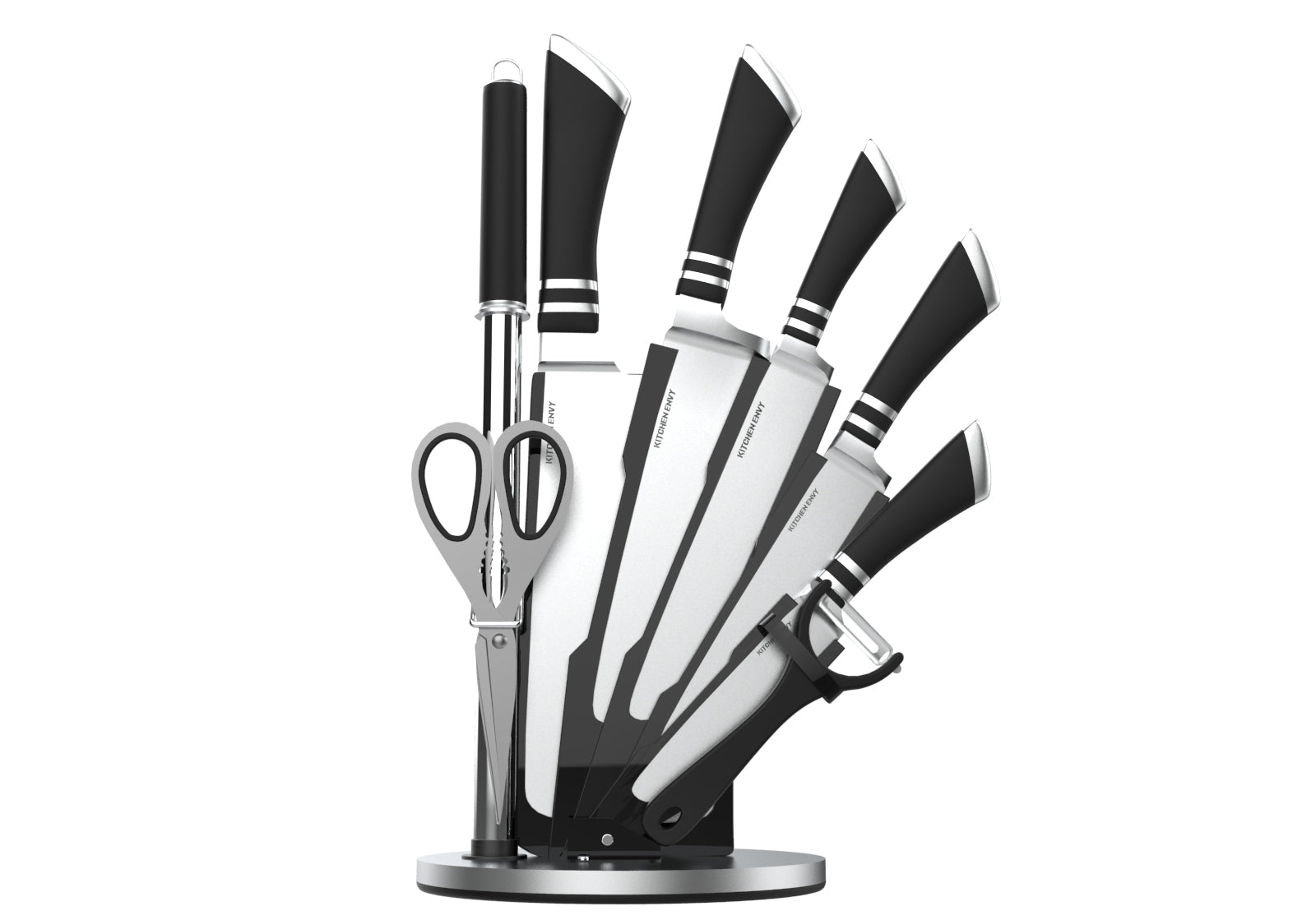 9 PIECE STRIPE KNIFE SET